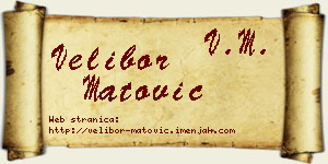 Velibor Matović vizit kartica